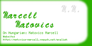 marcell matovics business card